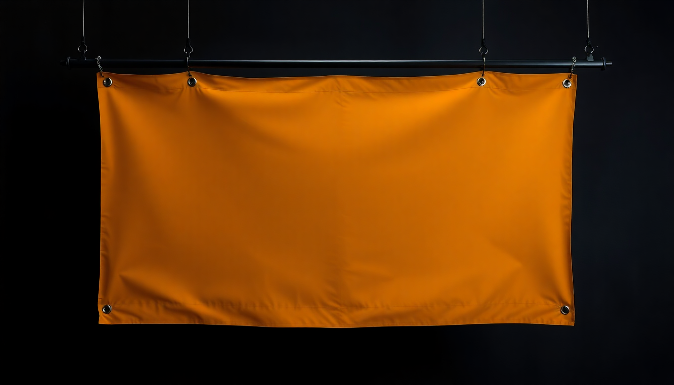 Illustration: Vinyl banner, hemmed and grommeted