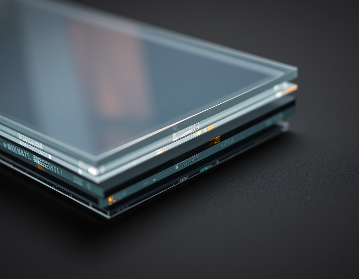 Placeholder material study — Polished edges of stacked cast acrylic offcuts