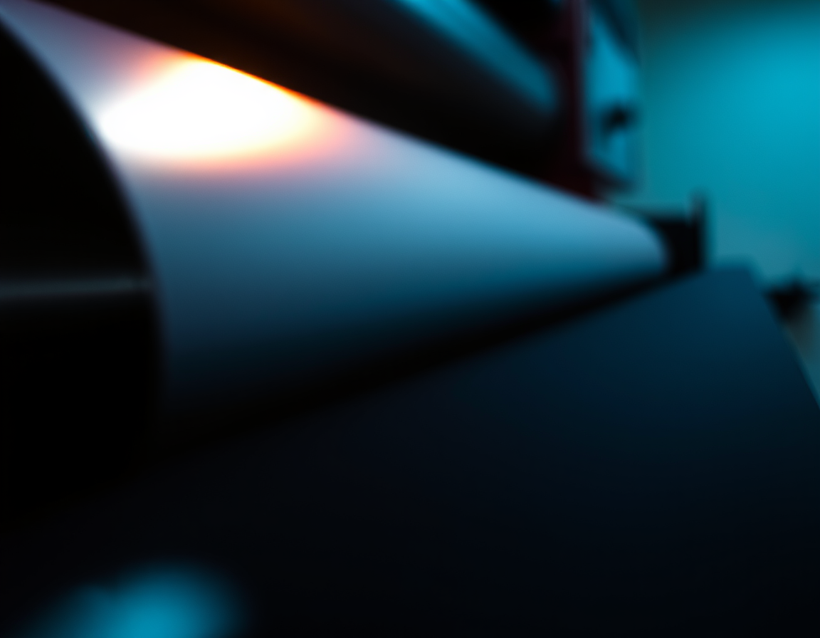 Placeholder material study — Overlaminate film feeding through laminator rollers